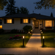 backyard landscape lighting layout